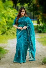 ট্র্যাডিশনাল হ্যান্ডলুম হাফসিল্ক জামদানি শাড়ি