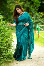 ট্র্যাডিশনাল হ্যান্ডলুম হাফসিল্ক জামদানি শাড়ি - Image 4