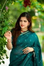 ট্র্যাডিশনাল হ্যান্ডলুম হাফসিল্ক জামদানি শাড়ি - Image 7