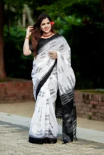 মার্সরাইজড কটন হ্যান্ডলুম / ইক্কত শাড়ি